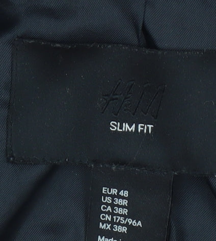 H&M Men's Blue Slim Fit Blazer 38 Regular