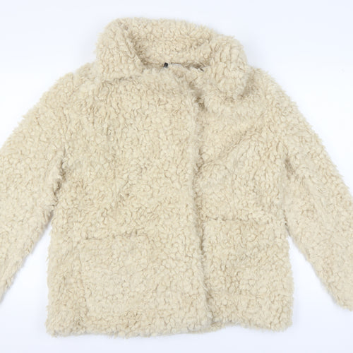 H&M Women's Beige Mid-Length Coat - Size M