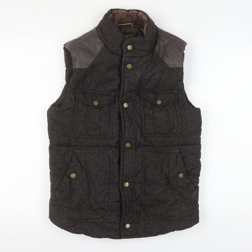 Red Herring Men's Brown Padded Waistcoat Small