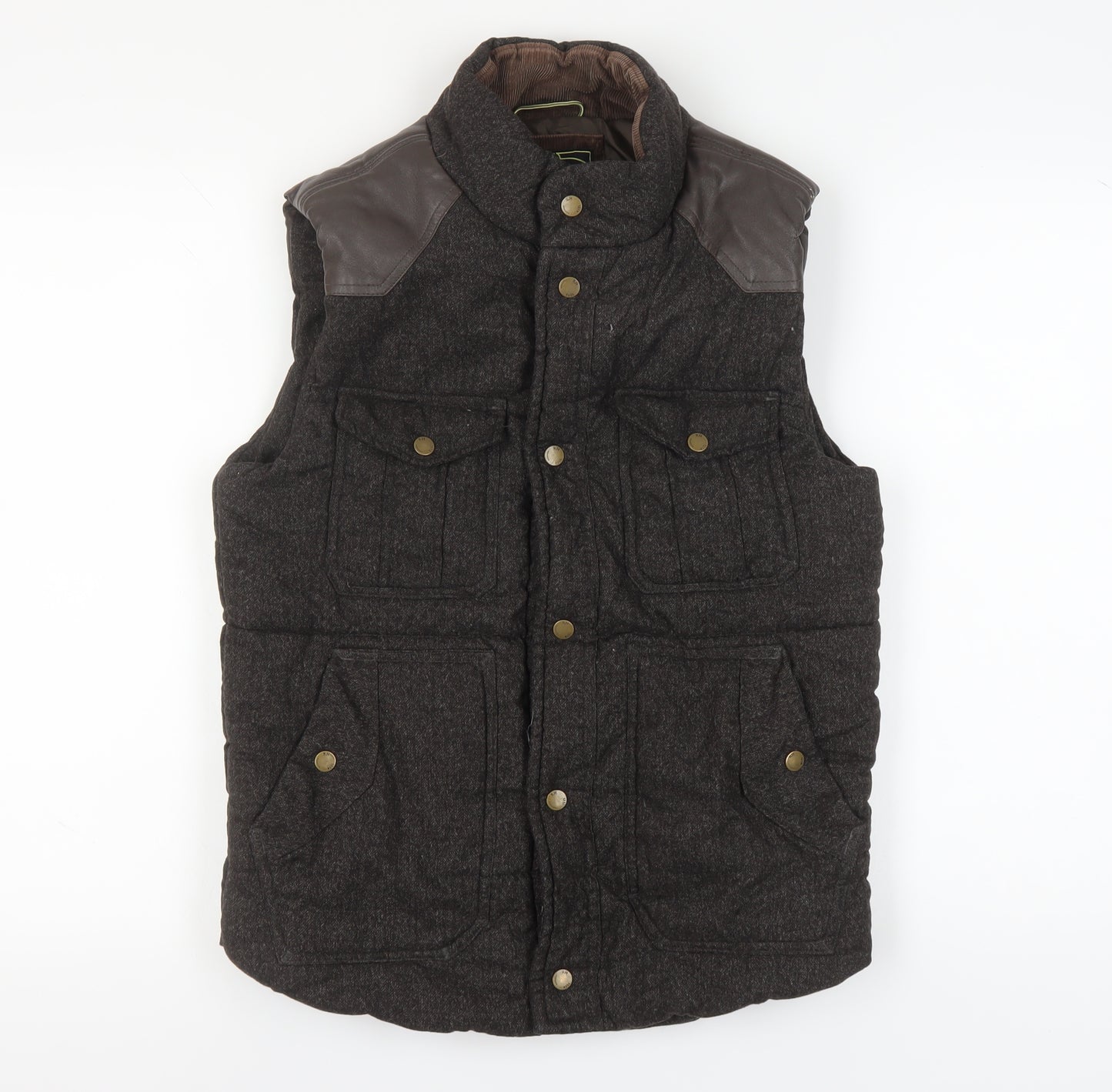 Red Herring Men's Brown Padded Waistcoat Small