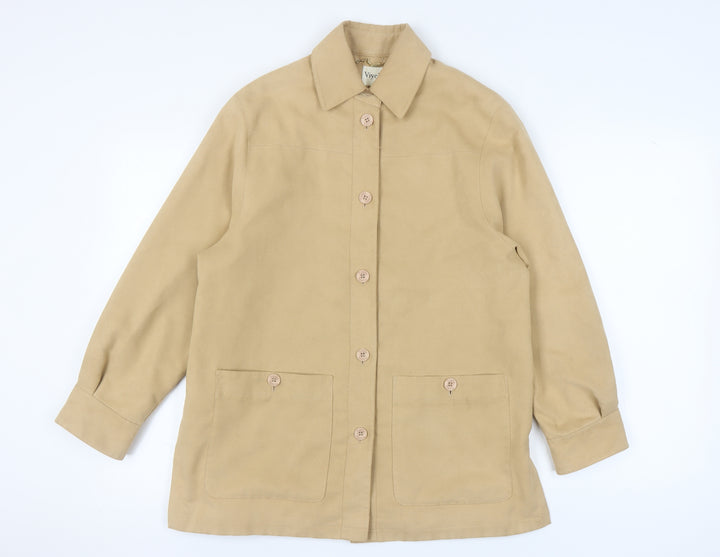 Viyella Women's Beige Mid-Length Jacket - Size S, Petite