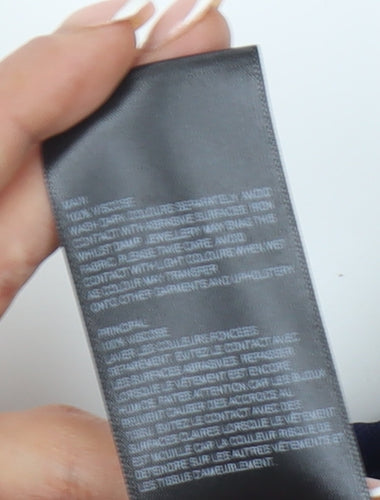 Whistles Women's Blue Cropped Blouse, Size 10, Ruffle