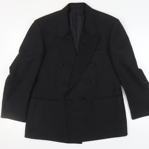 First Avenue Men's Black Double-Breasted Tuxedo Jacket 42S