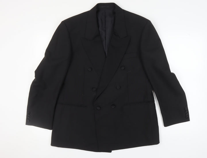 First Avenue Men's Black Double-Breasted Tuxedo Jacket 42S