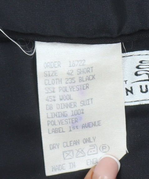 First Avenue Men's Black Double-Breasted Tuxedo Jacket 42S