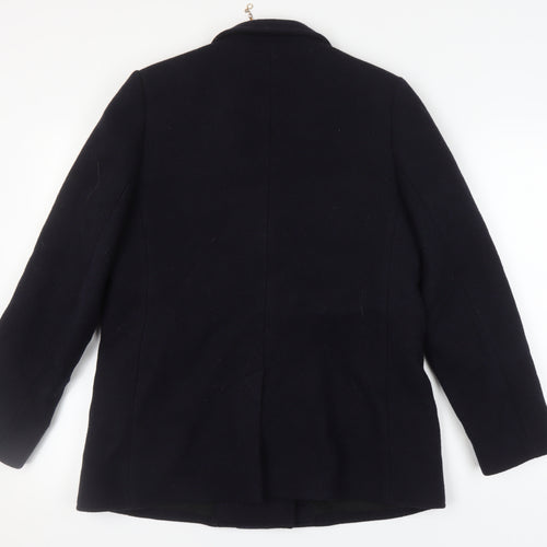 Aubin & Wills Women's Black Wool Pea Coat 14