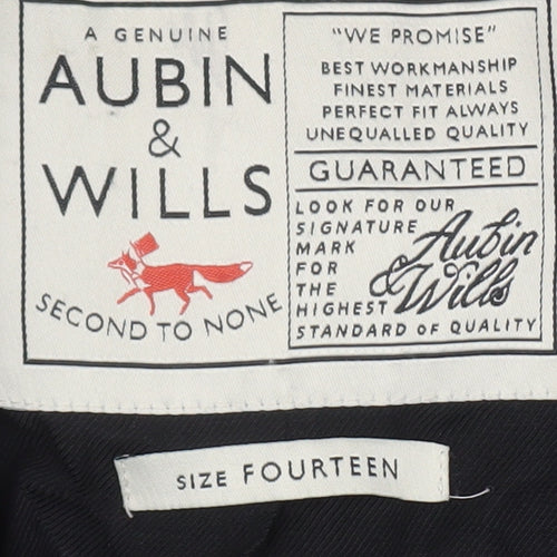 Aubin & Wills Women's Black Wool Pea Coat 14