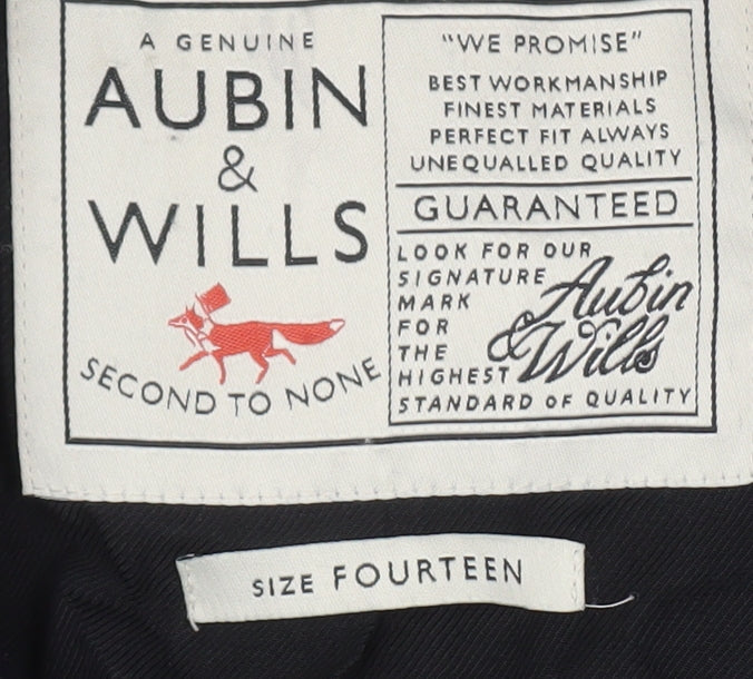 Aubin & Wills Women's Black Wool Pea Coat 14