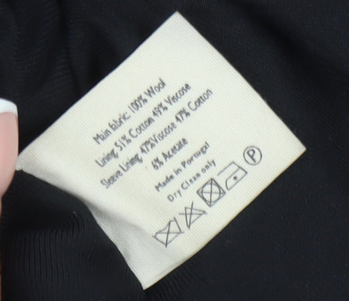 Aubin & Wills Women's Black Wool Pea Coat 14