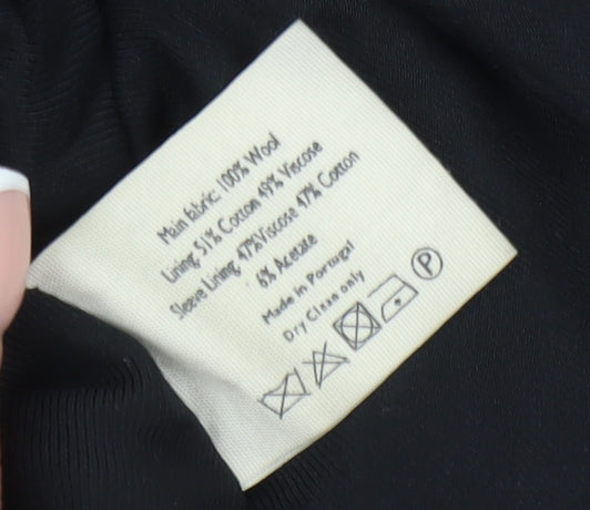 Aubin & Wills Women's Black Wool Pea Coat 14