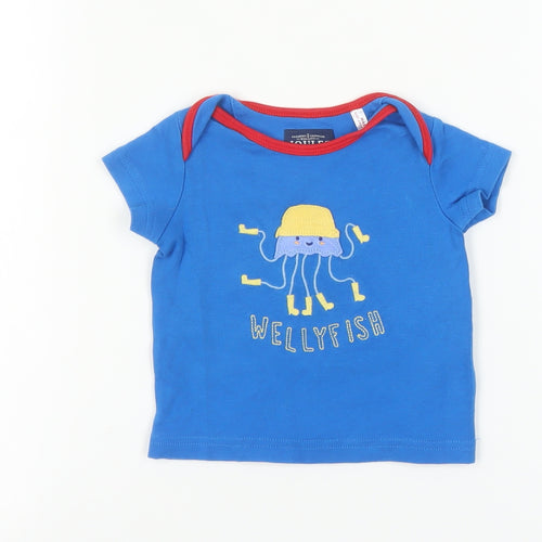 Joules Unisex Baby Blue T-Shirt 6-9 Months Graphic Print