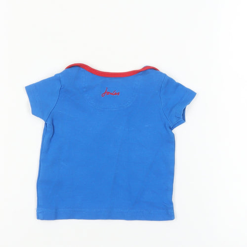 Joules Unisex Baby Blue T-Shirt 6-9 Months Graphic Print