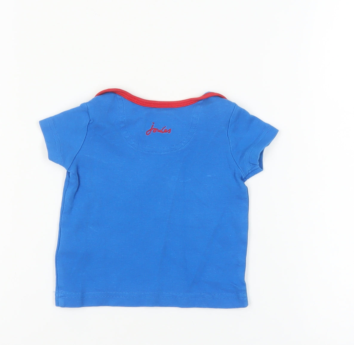Joules Unisex Baby Blue T-Shirt 6-9 Months Graphic Print