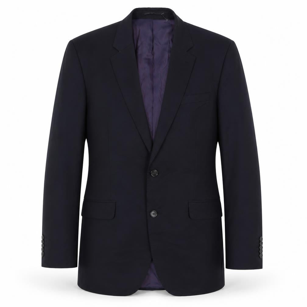 Front view of T.M. Lewin Men's Blue Regular Fit Wool Blazer 40R