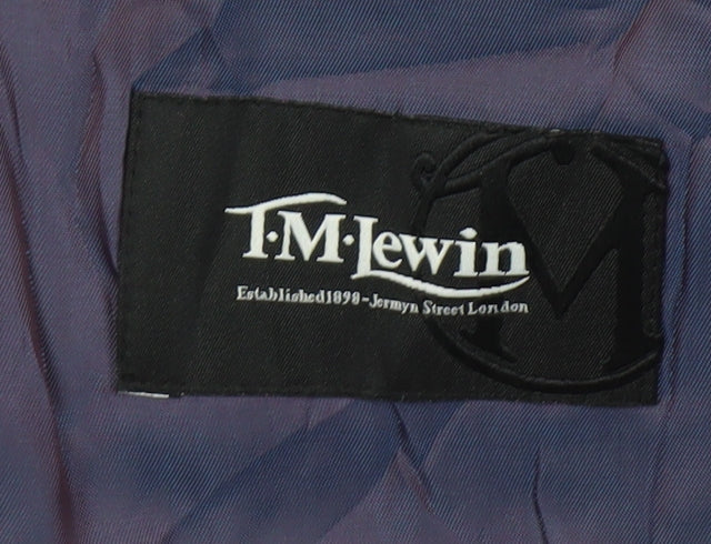 T.M. Lewin Men's Blue Regular Fit Wool Blazer 40R