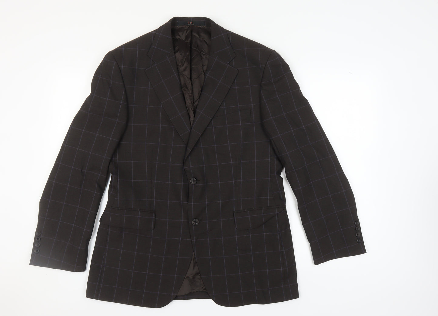 DAKS Men's Brown Check Wool Blazer UK 40R