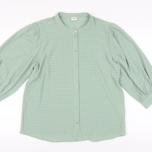 Jacqueline de Yong Green Blouse, Size 12, Women's