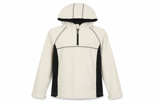 Front view of HEAD Beige unisex adults pullover hoodie, size 10