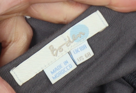 Boden Grey Halter Neck Floral Dress Size 10