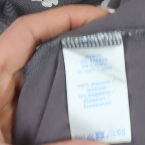 Boden Grey Halter Neck Floral Dress Size 10