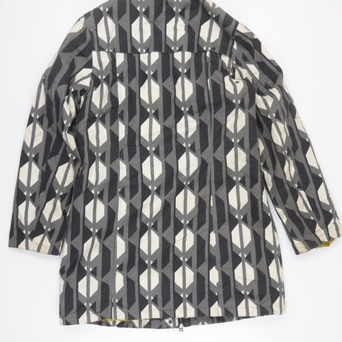 ETAGE Women's Grey Rain Coat, Size 12, Geometric Pattern