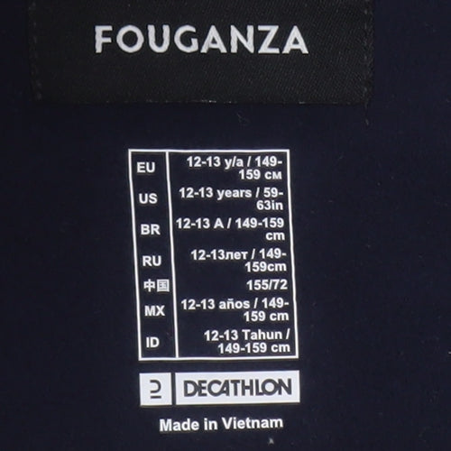 Fouganza Boys' Quilted Jacket, Multicolour, 12-13 Years