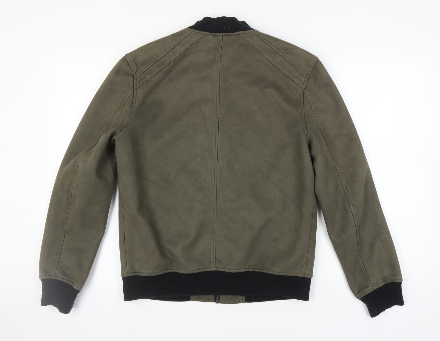 River Island Men's Green Bomber Jacket M Casual