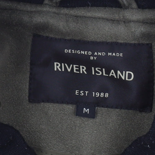 River Island Men's Green Bomber Jacket M Casual