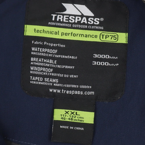 Trespass Men's Blue Windbreaker Jacket 2XL for Outdoor Activities