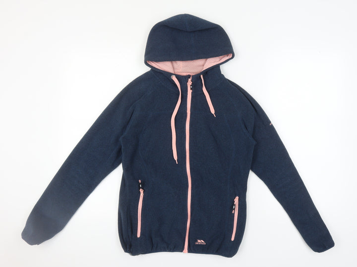 Trespass Women's Blue Hooded Fleece Jacket Size 10