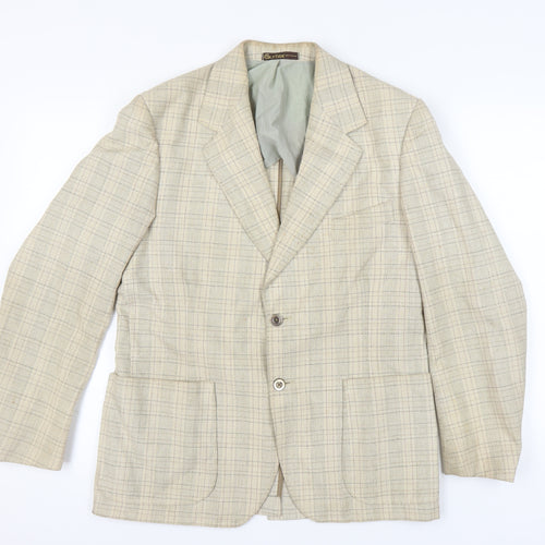 Gurtex Men's Beige Check Blazer, Size 40 Regular Fit