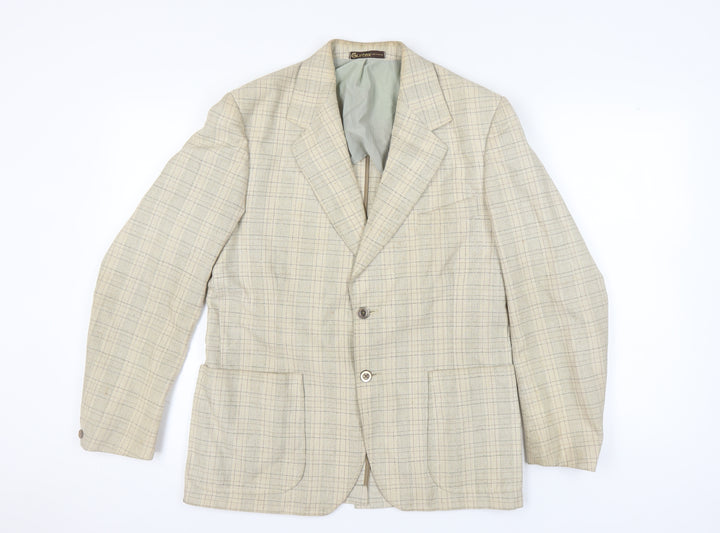 Gurtex Men's Beige Check Blazer, Size 40 Regular Fit