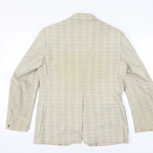 Gurtex Men's Beige Check Blazer, Size 40 Regular Fit