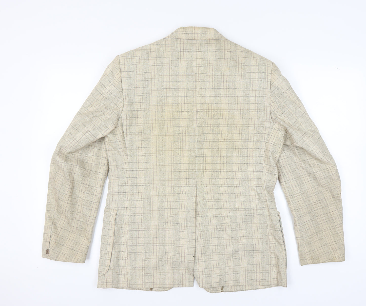 Gurtex Men's Beige Check Blazer, Size 40 Regular Fit