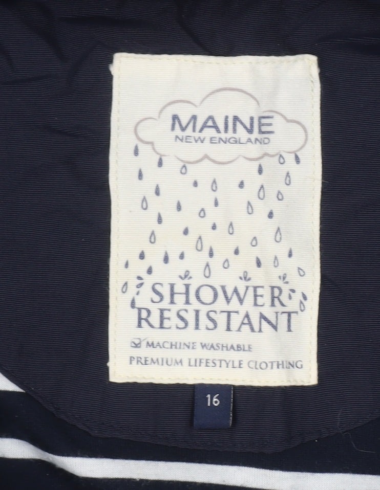 Maine New England Women's Blue Parka Jacket Size 16