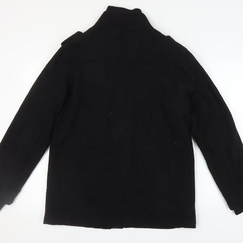 Brave Soul Men's Black Military Wool Jacket L