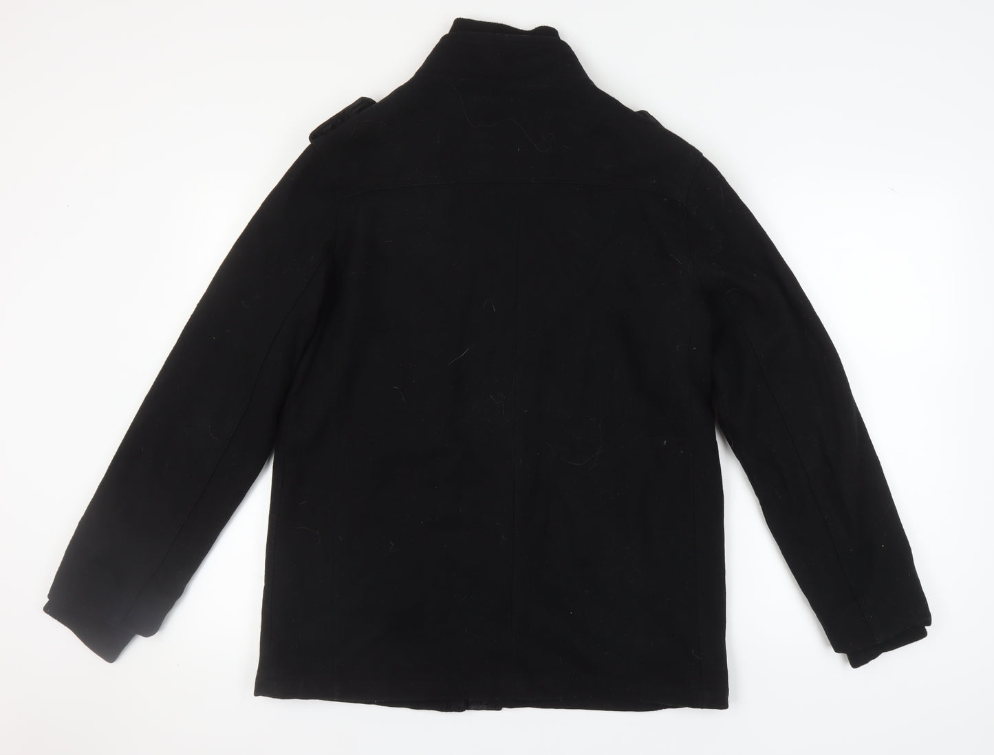 Brave Soul Men's Black Military Wool Jacket L