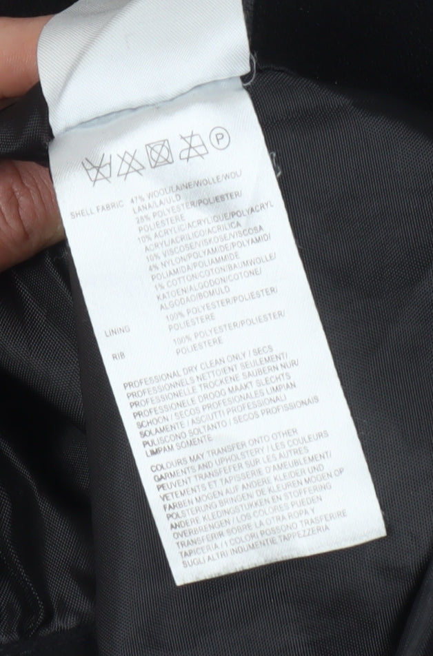 Brave Soul Men's Black Military Wool Jacket L