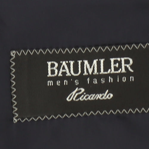 Baumler Men's Black Single Breasted Polyester Suit Jacket Size 40