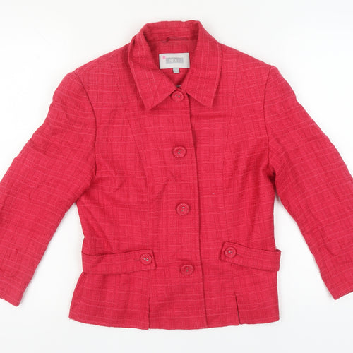 Red Check Blazer by Next, Size 10, Women's