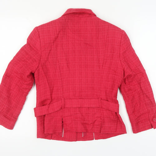 Red Check Blazer by Next, Size 10, Women's