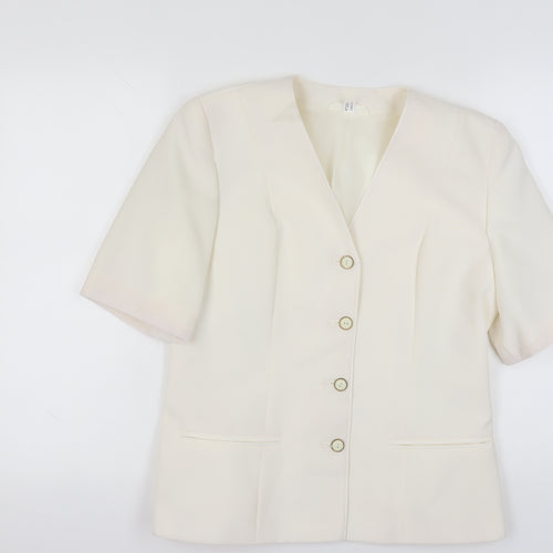 C&A Women's Ivory Suit Jacket, Size 14, Classic Style