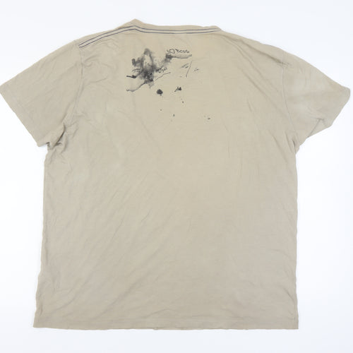 Hugo Boss Beige 3XL Men's Owl Graphic T-Shirt
