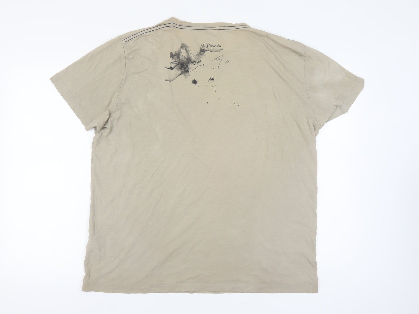 Hugo Boss Beige 3XL Men's Owl Graphic T-Shirt