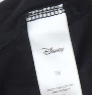 Disney Women's Black Sequin Mickey T-Shirt Size 18