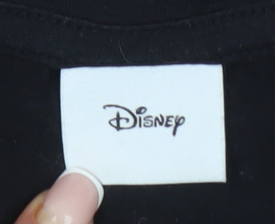 Disney Women's Black Sequin Mickey T-Shirt Size 18