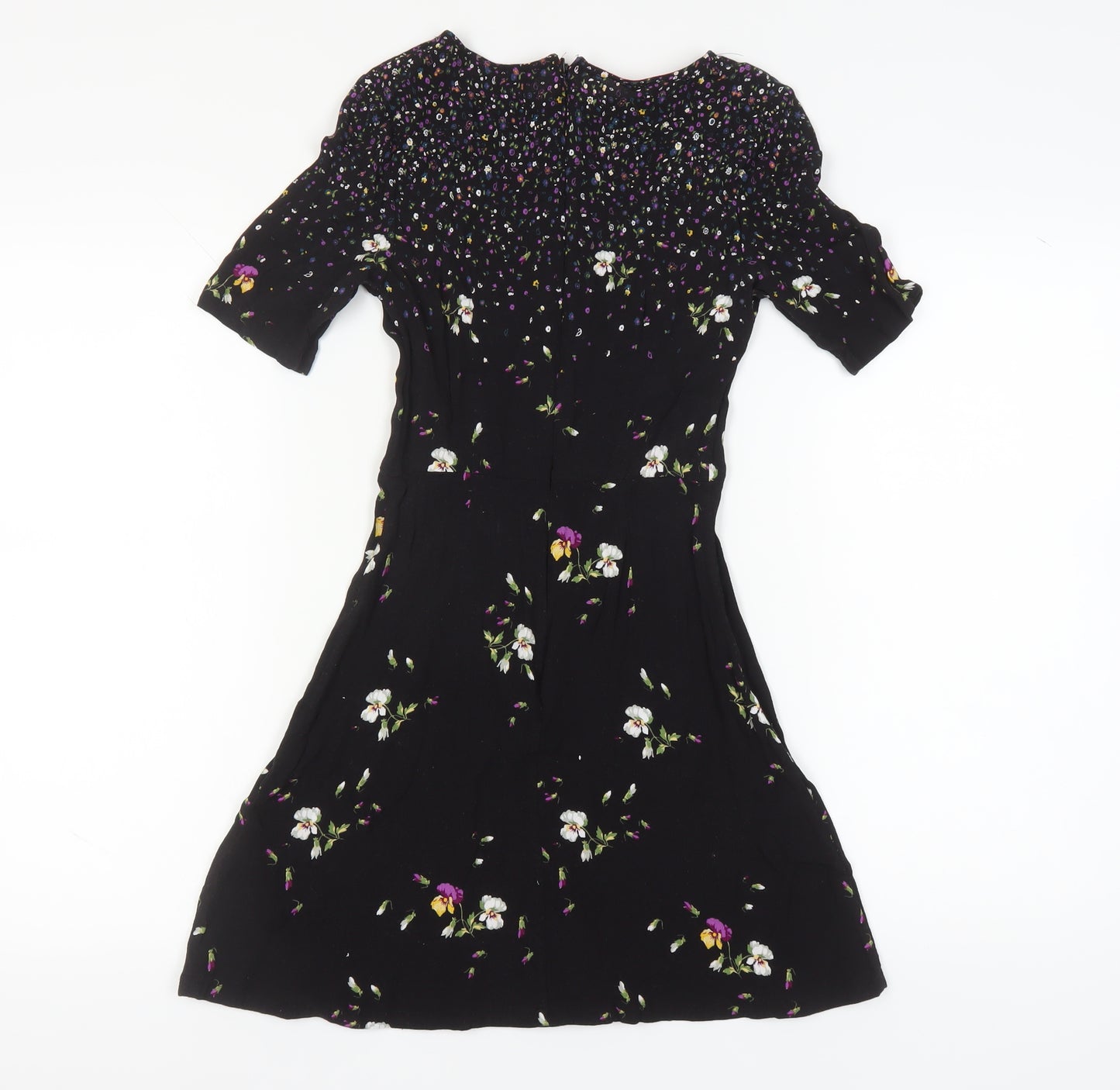 Jack Wills Women's Black Floral A-Line Dress Size 6