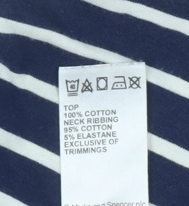 Marks and Spencer Boys Blue Striped Pyjama Top 15-16 Years