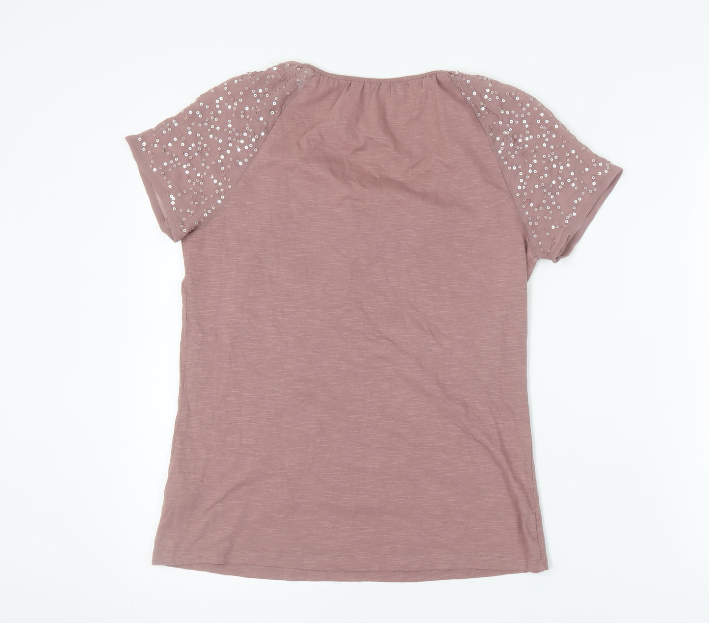 Rocha John Rocha Women's Pink Sequin Crochet T-Shirt 10