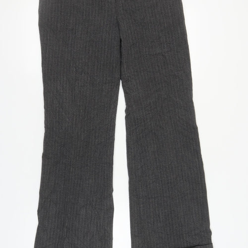 H&M Women's Grey Striped Trousers Size 10